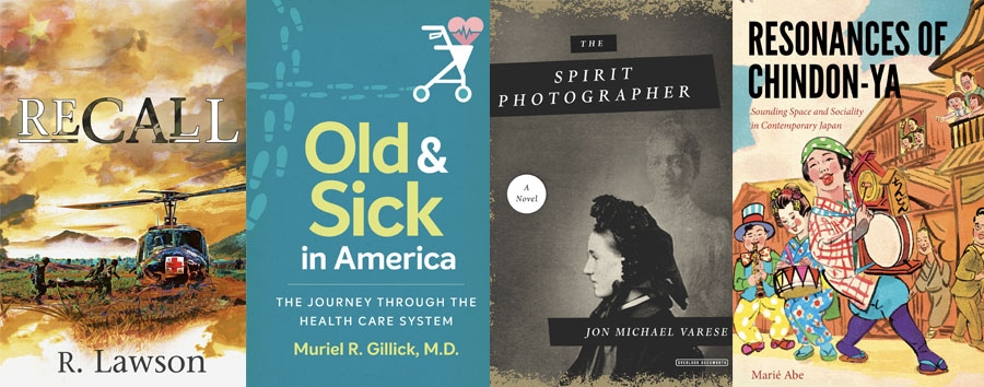 book covers of the four reviewed publications